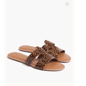 J.Crew Tortoise beachside slide sandals Leopard Print  9 Preppy Classic Timeless
